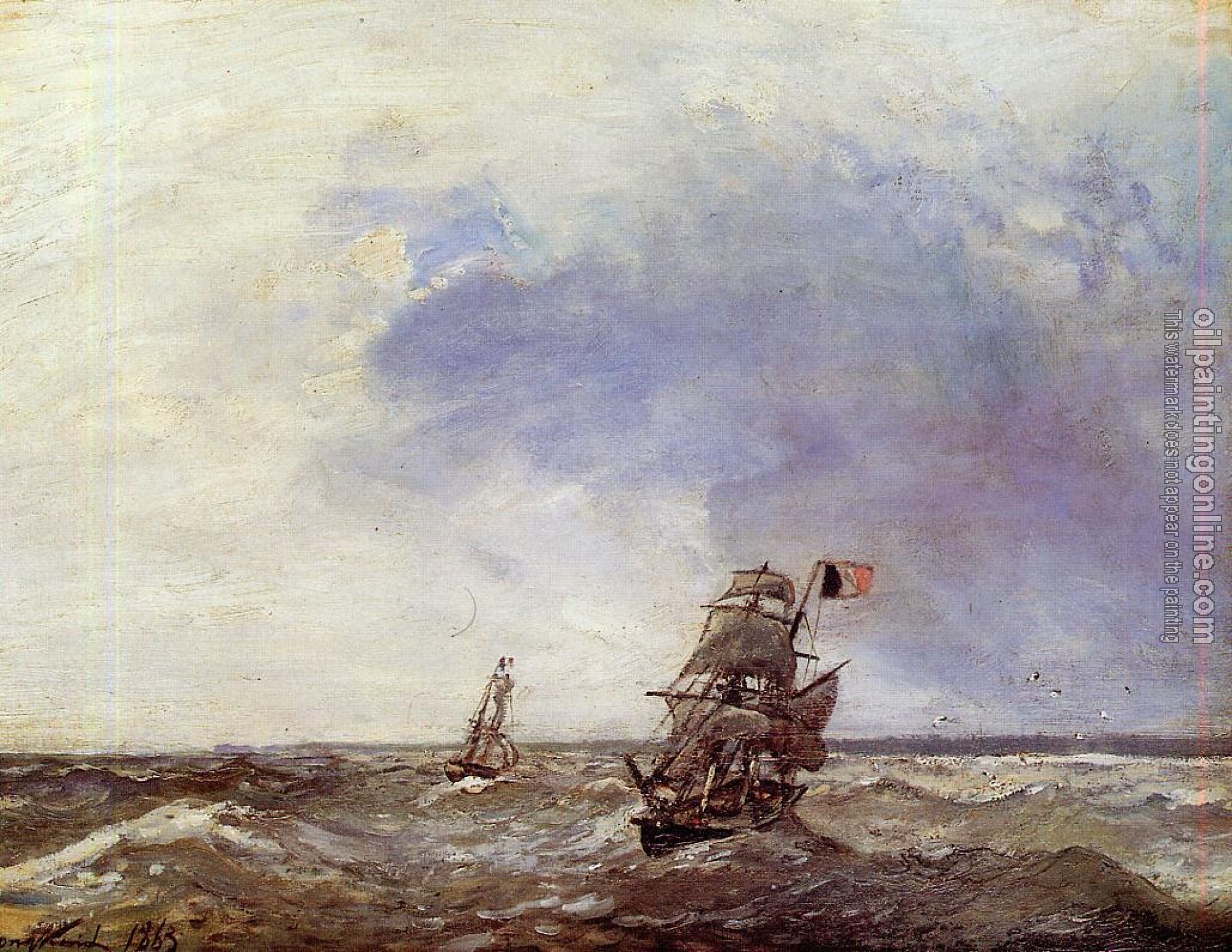 Johan Barthold Jongkind - Ships at Sea